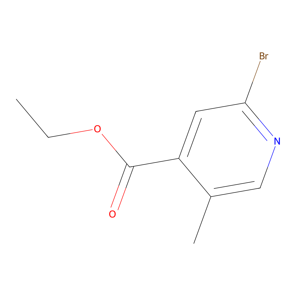 Ethyl 2-bromo-5-methylpyridine-4-carboxylate molecular structure, CAS 1227603-29-3