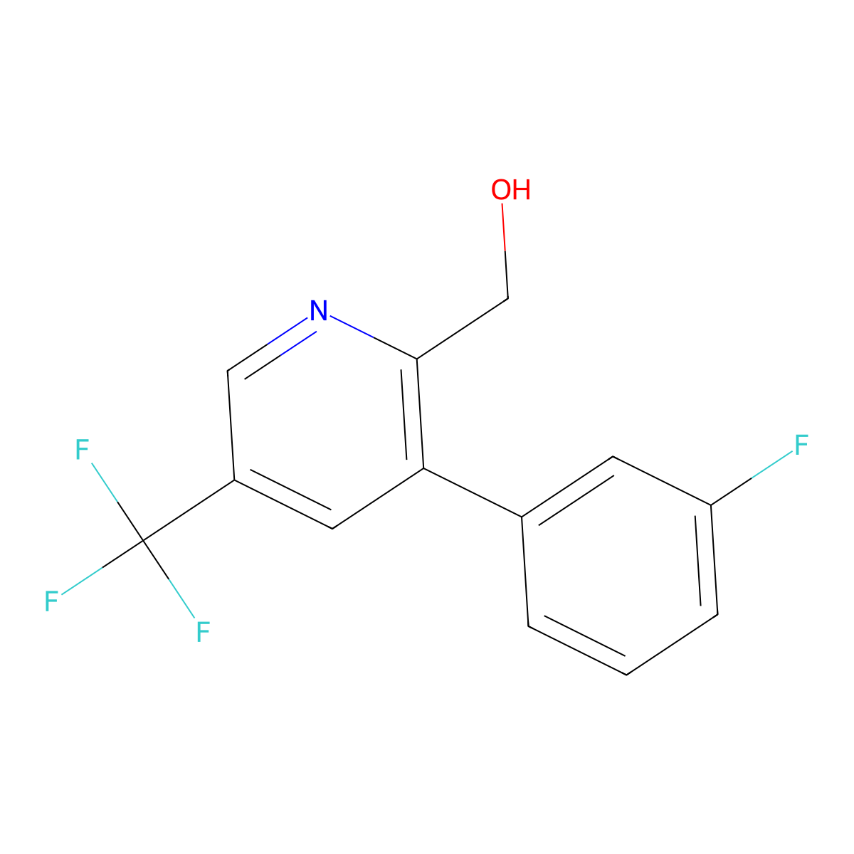 3-(3-Fluorophenyl)-5-(trifluoromethyl)-2-pyridinemethanol molecular structure, CAS 1227603-32-8