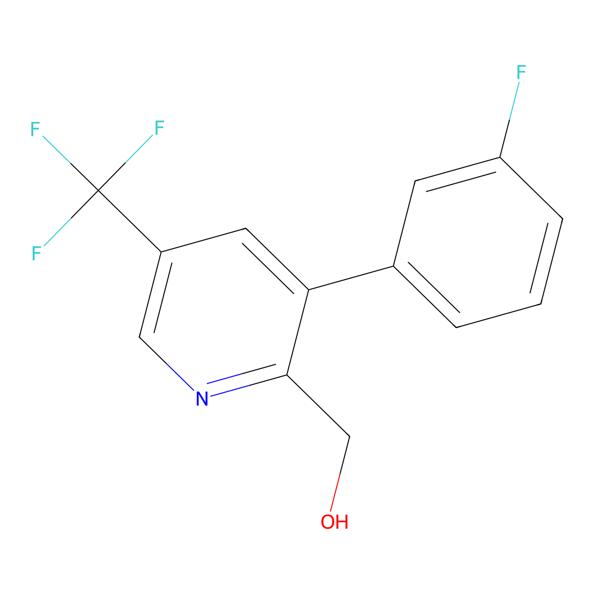 3-(3-Fluorophenyl)-5-(trifluoromethyl)-2-pyridinemethanol molecular structure, CAS 1227603-32-8