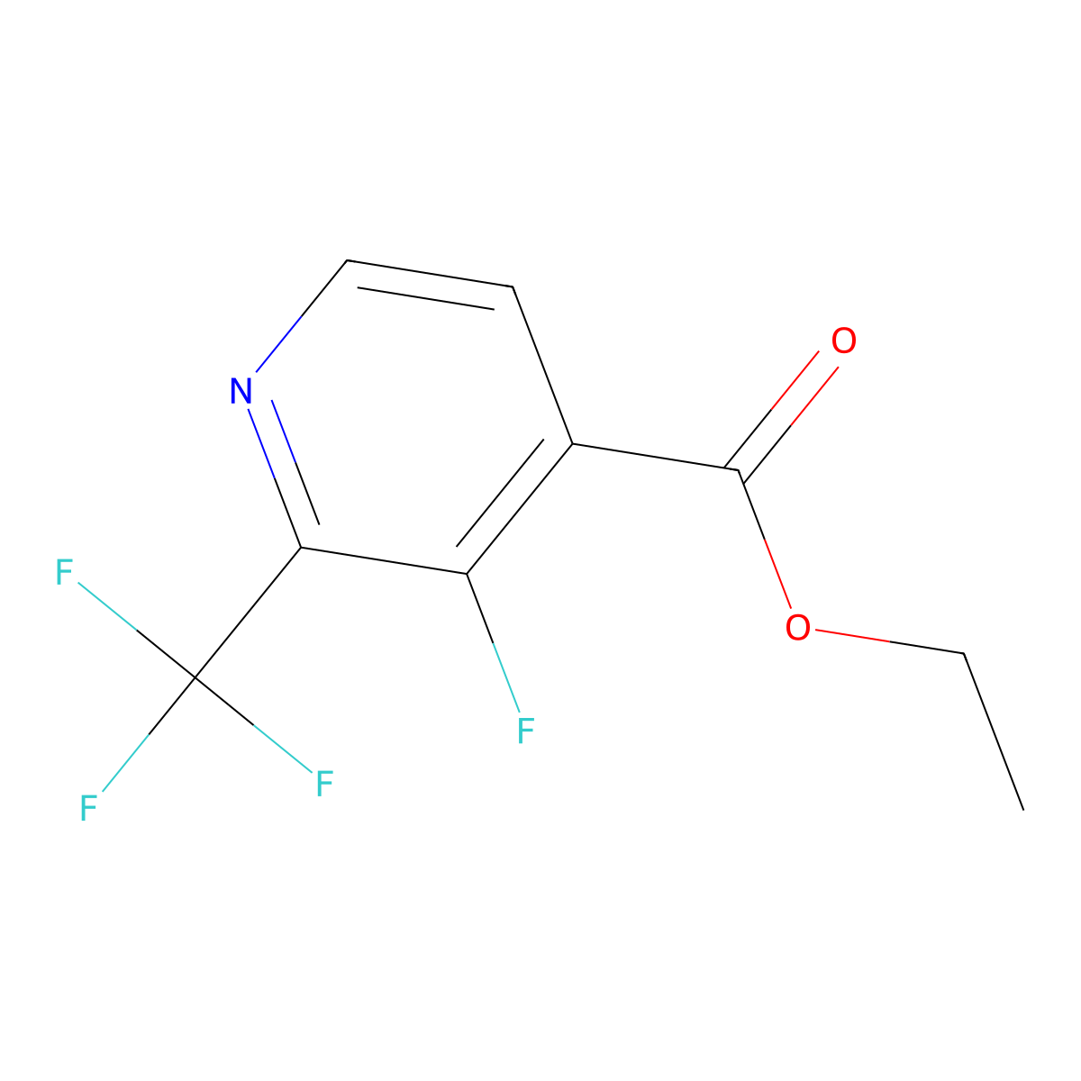 Ethyl 3-fluoro-2-(trifluoromethyl)isonicotinate molecular structure, CAS 1227603-86-2