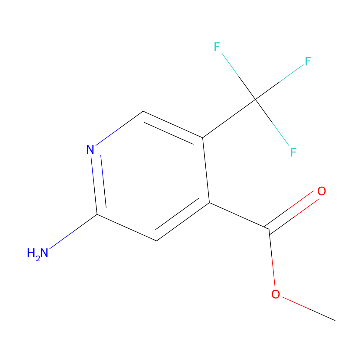 Methyl 2-amino-5-(trifluoromethyl)isonicotinate molecular structure, CAS 1227603-88-4