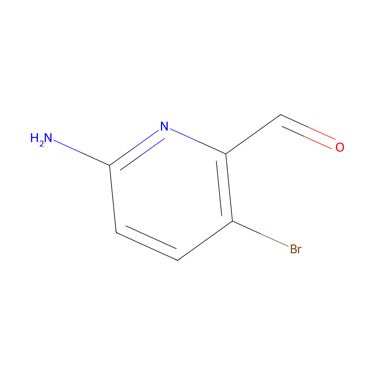 6-Amino-3-bromopicolinaldehyde molecular structure, CAS 1227604-02-5
