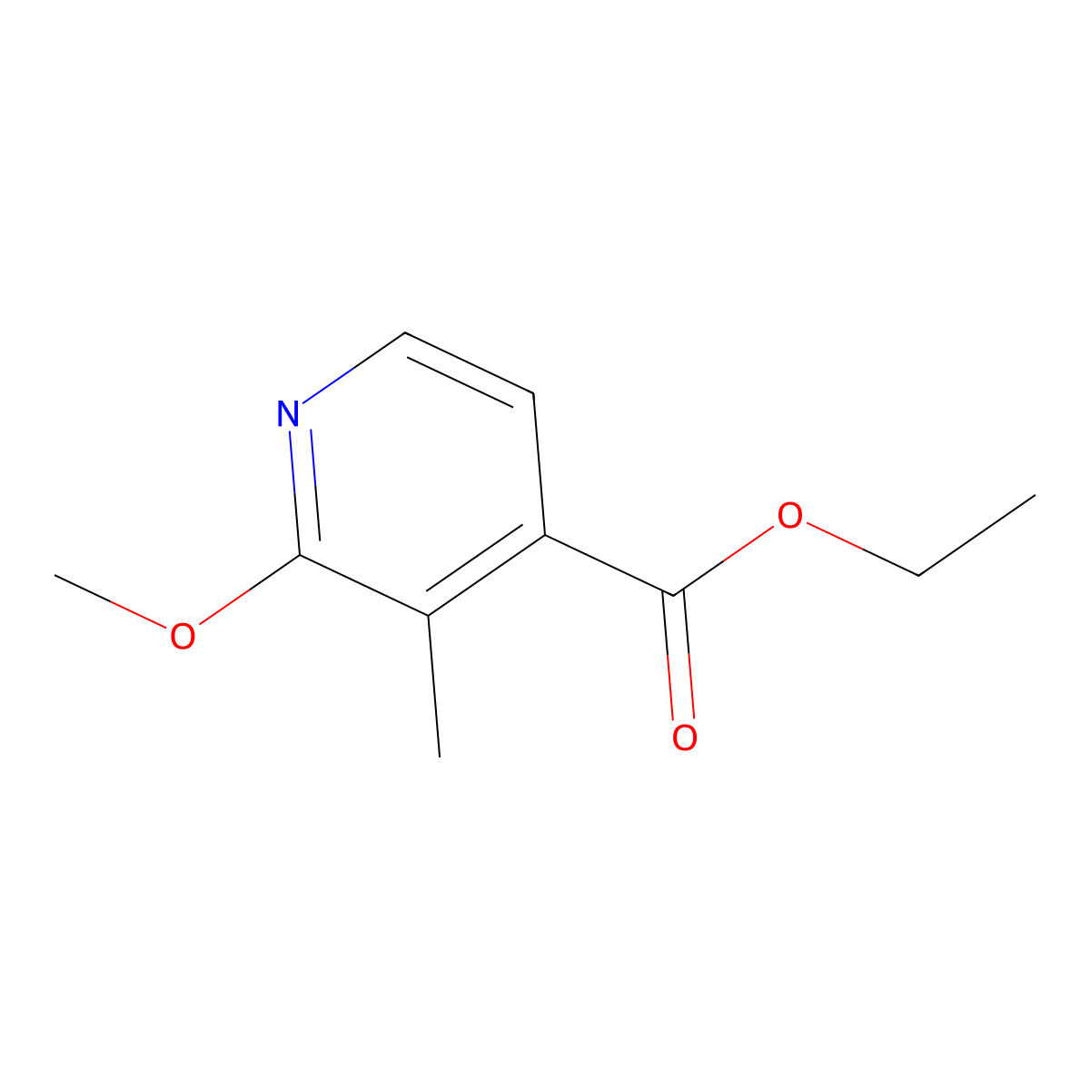 Ethyl 2-methoxy-3-methylisonicotinate molecular structure, CAS 1227604-11-6