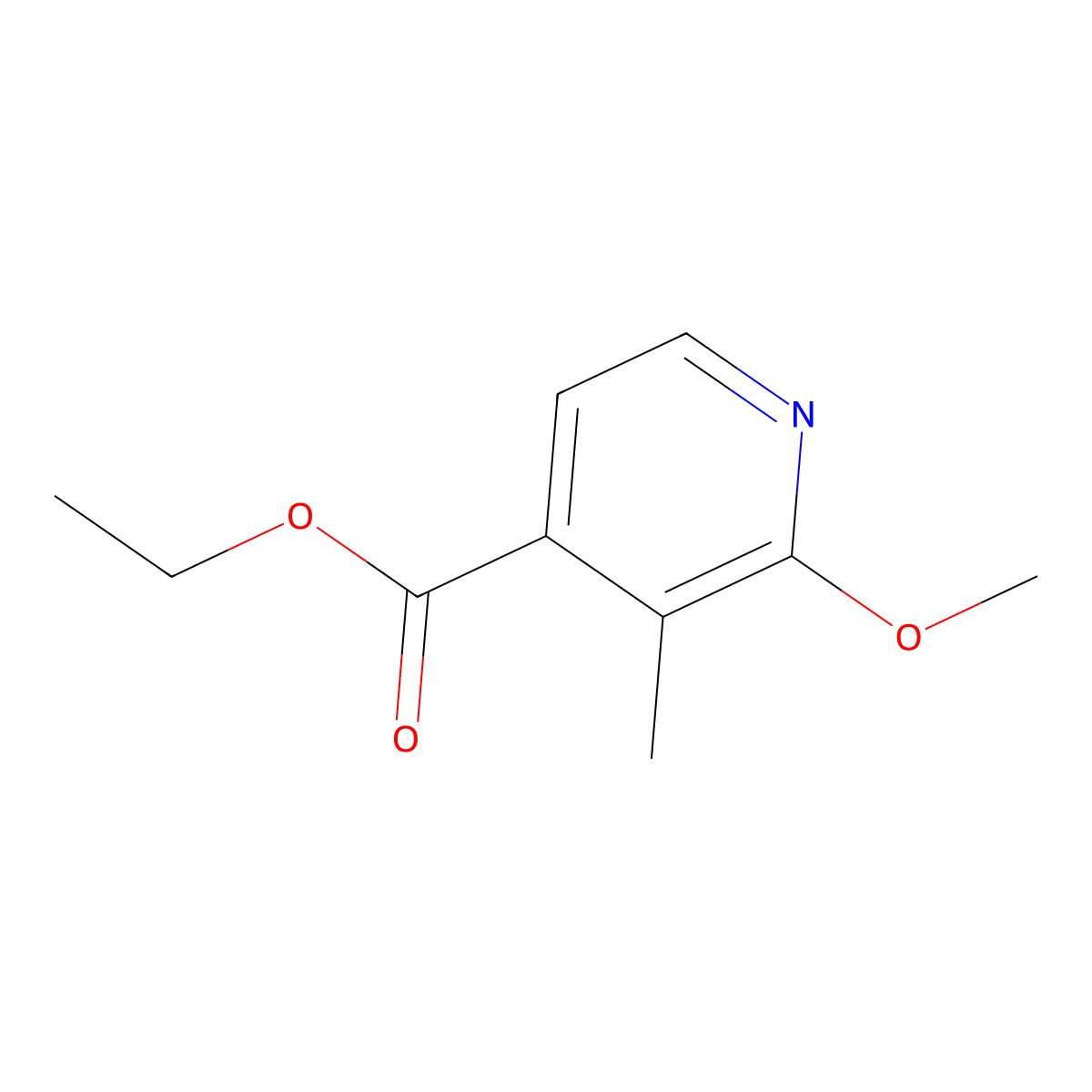 Ethyl 2-methoxy-3-methylisonicotinate molecular structure, CAS 1227604-11-6