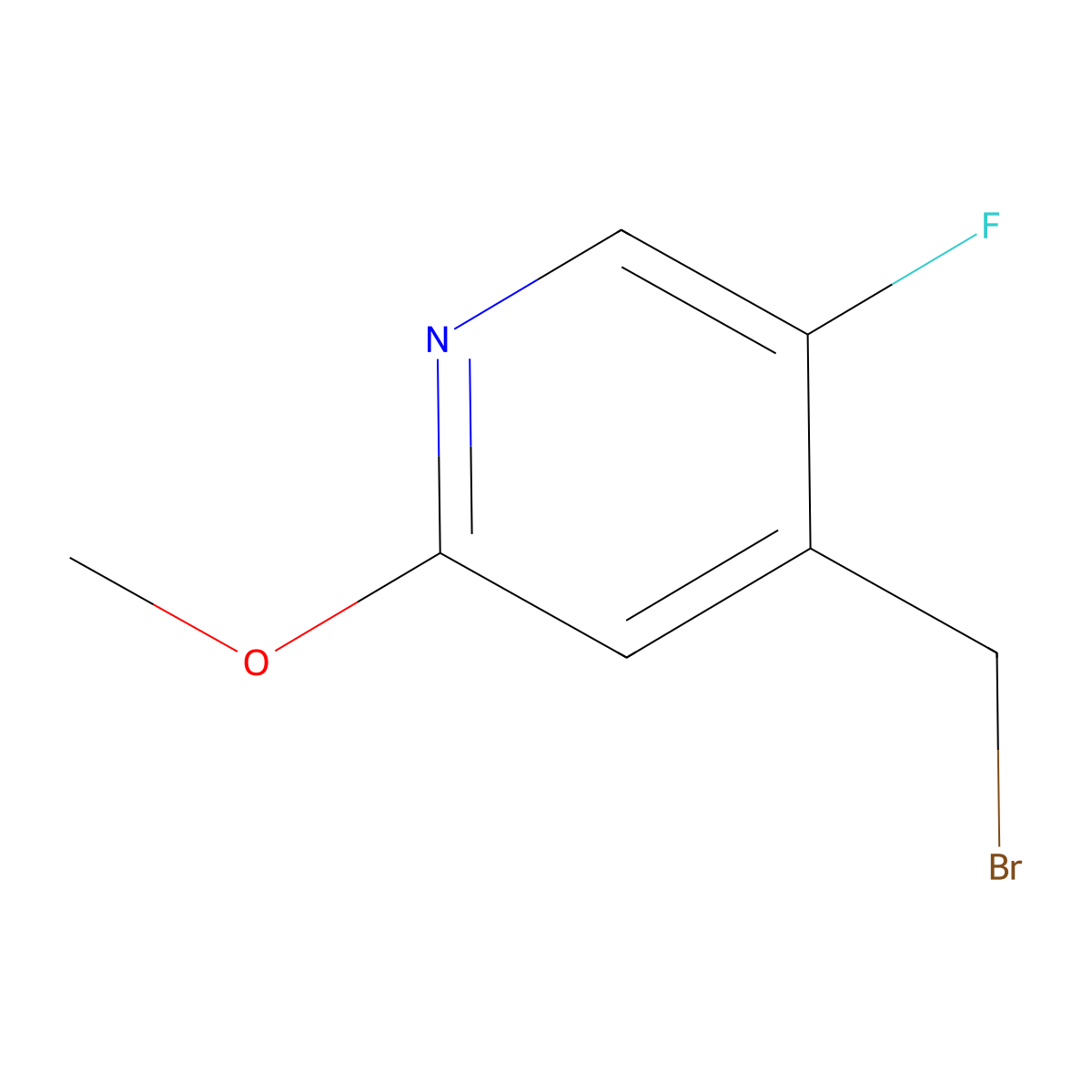 4-(Bromomethyl)-5-fluoro-2-methoxypyridine molecular structure, CAS 1227604-29-6