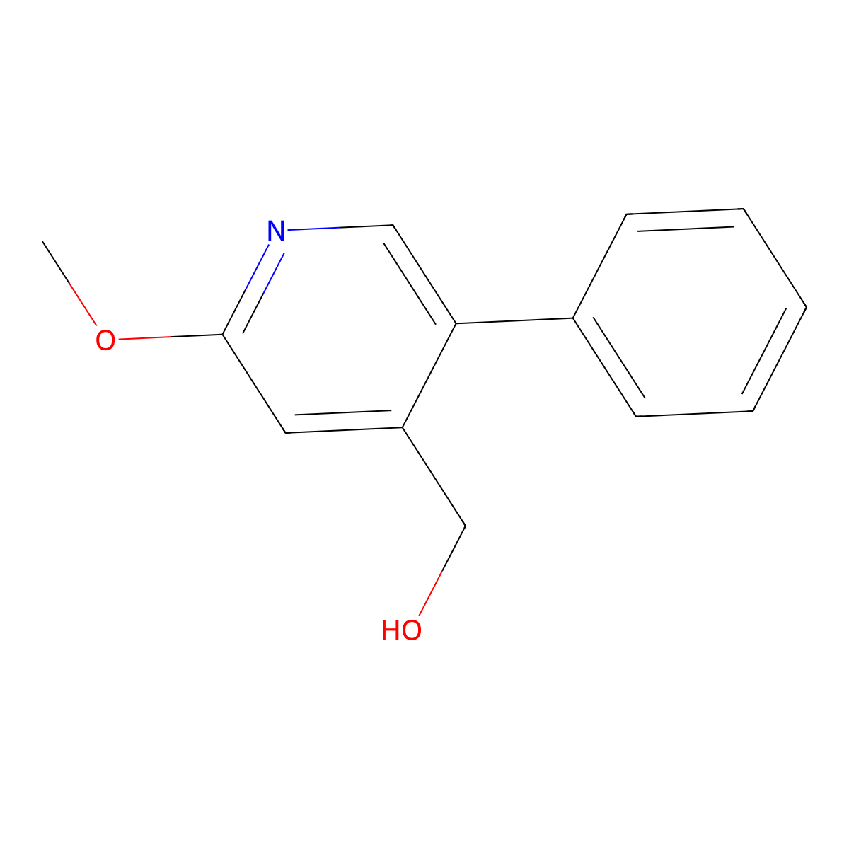 (2-Methoxy-5-phenyl-4-pyridinyl)methanol molecular structure, CAS 1227604-36-5