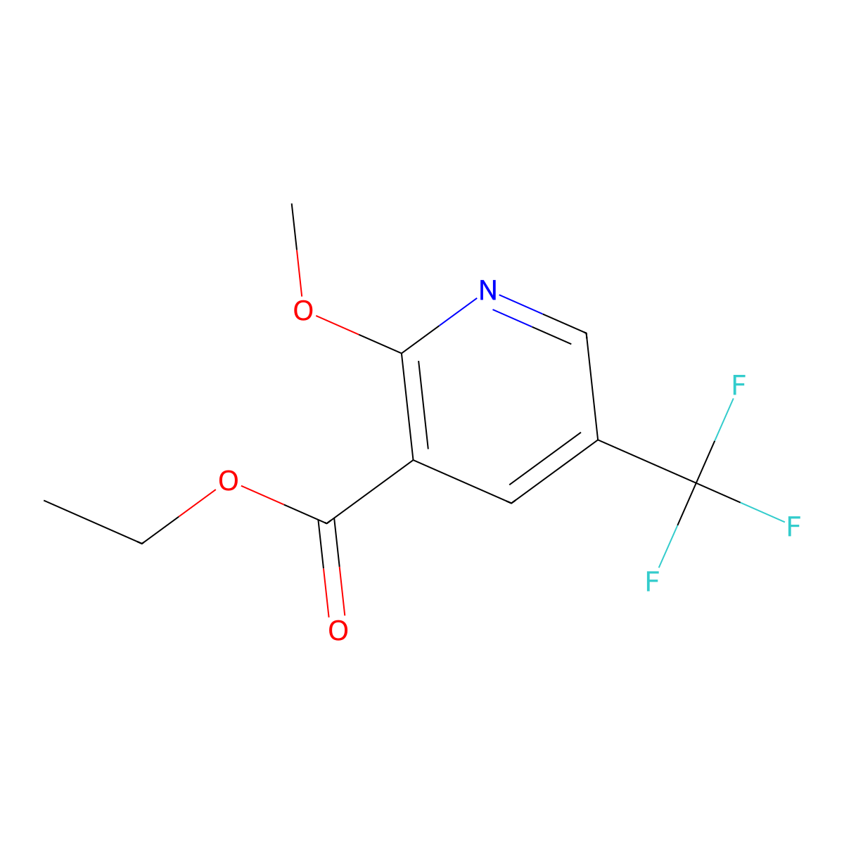Ethyl 2-methoxy-5-(trifluoromethyl)nicotinate molecular structure, CAS 1227604-63-8