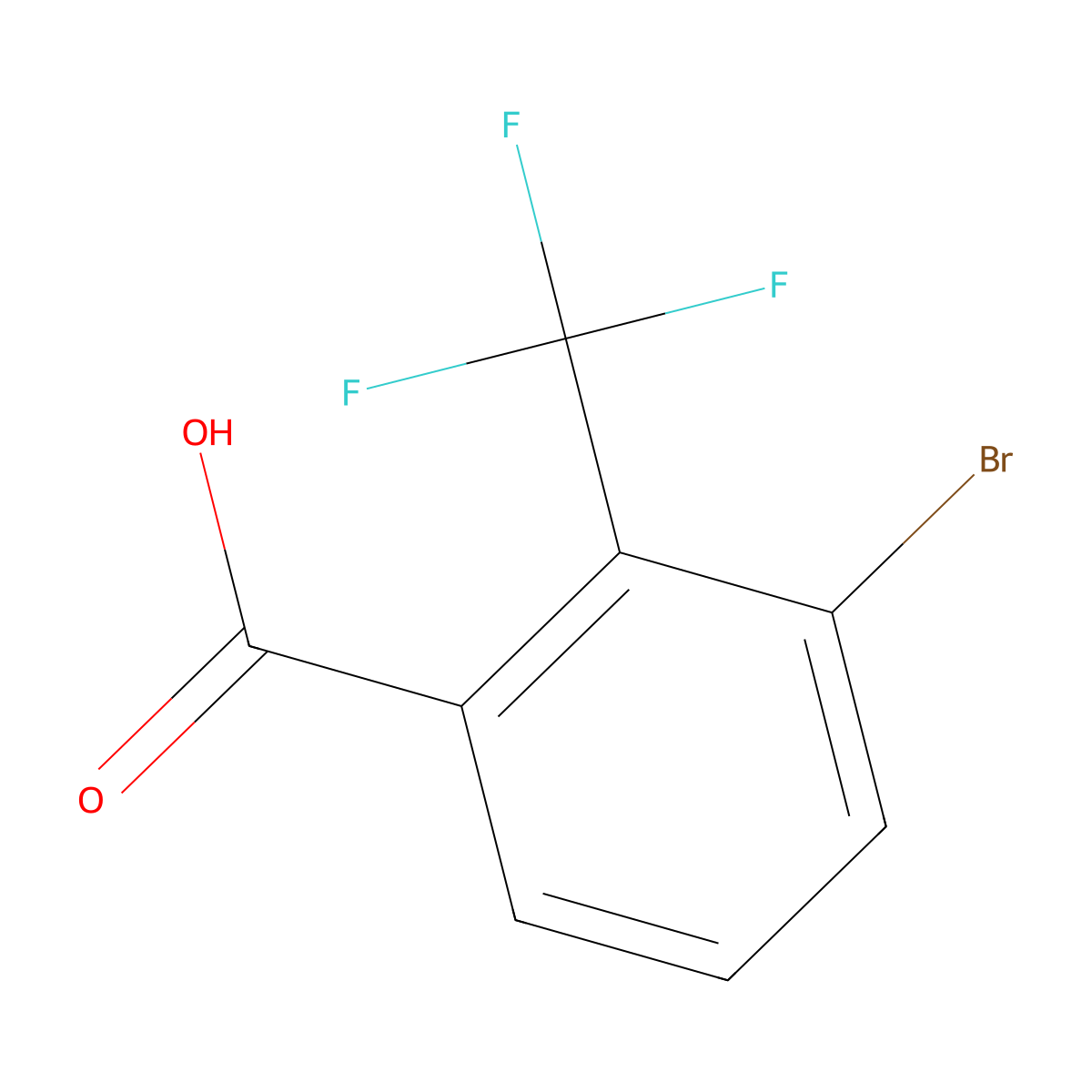 3-Bromo-2-(trifluoromethyl)benzoic acid molecular structure, CAS 1227605-02-8