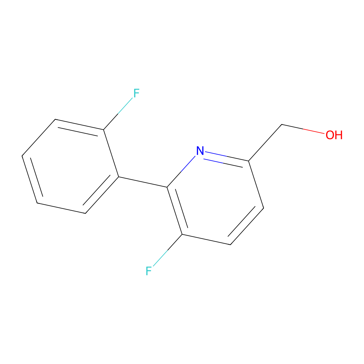 5-Fluoro-6-(2-fluorophenyl)-2-pyridinemethanol molecular structure, CAS 1227605-23-3