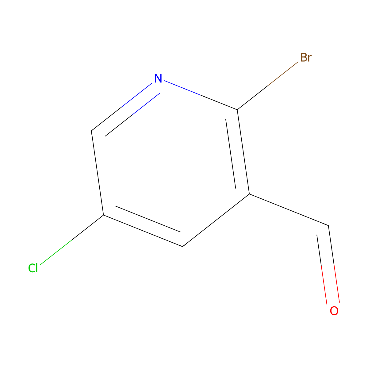 2-Bromo-5-chloropyridine-3-carbaldehyde molecular structure, CAS 1227605-52-8