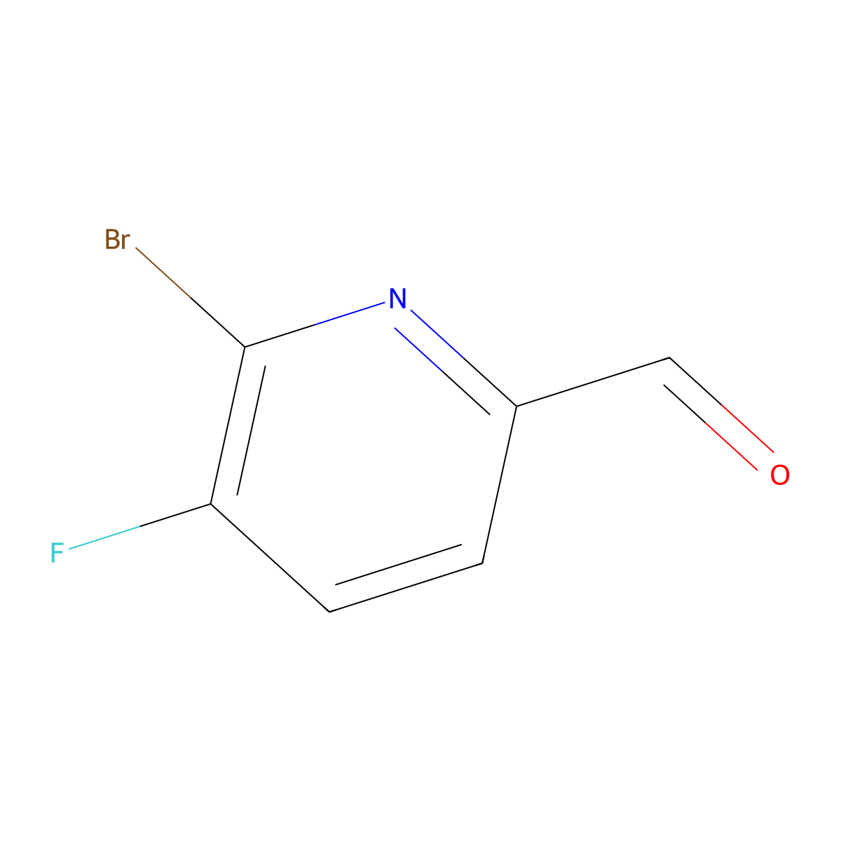 6-Bromo-5-fluoropyridine-2-carbaldehyde molecular structure, CAS 1227605-60-8