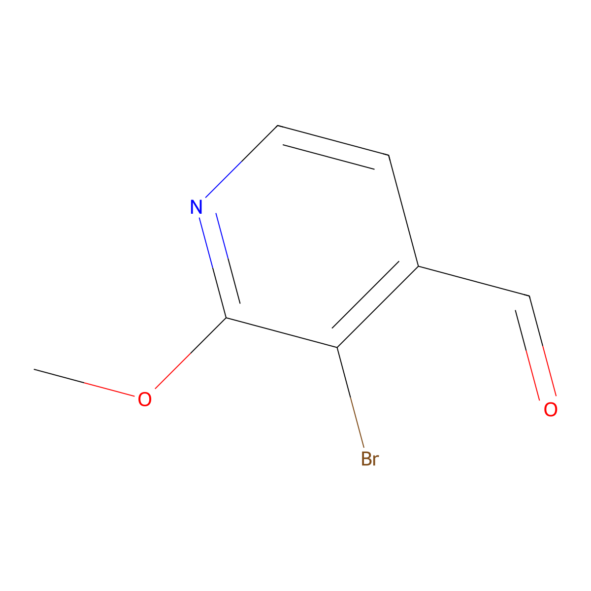 3-Bromo-2-methoxypyridine-4-carbaldehyde molecular structure, CAS 1227605-71-1