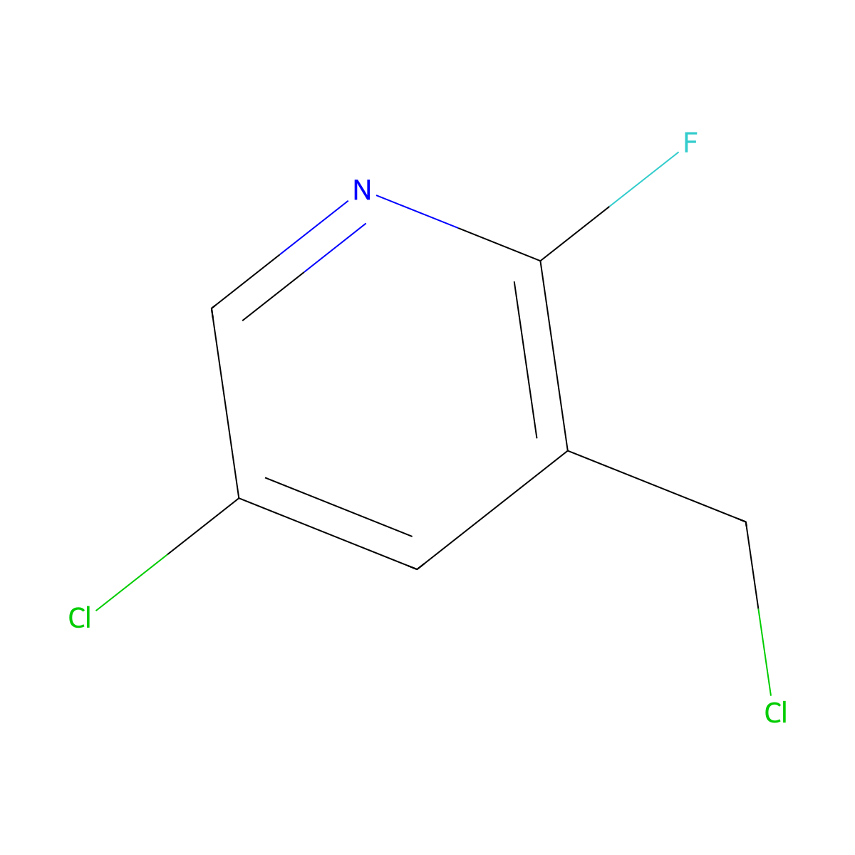 5-Chloro-3-(chloromethyl)-2-fluoropyridine molecular structure, CAS 1227606-17-8