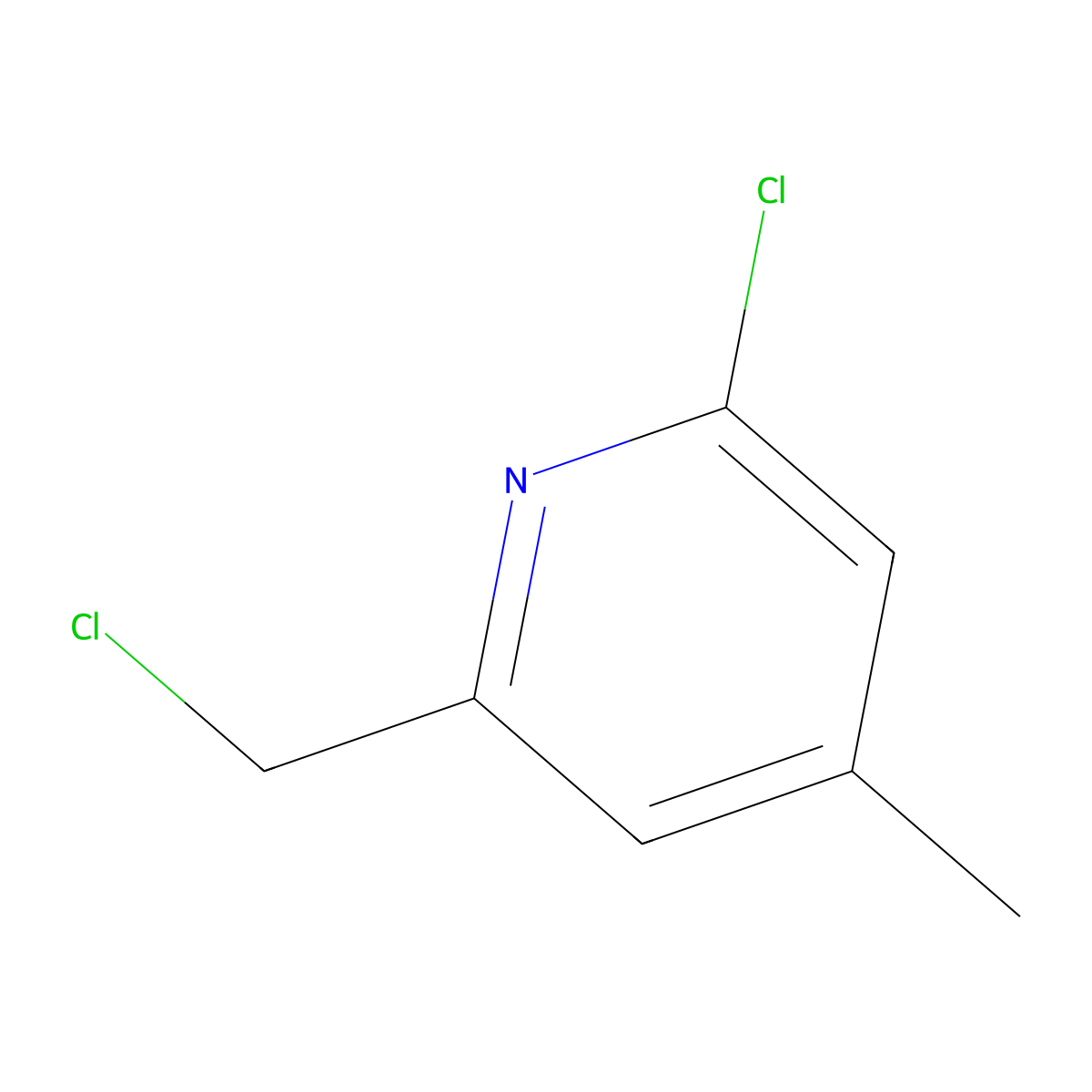 2-Chloro-6-(chloromethyl)-4-methylpyridine molecular structure, CAS 1227606-30-5