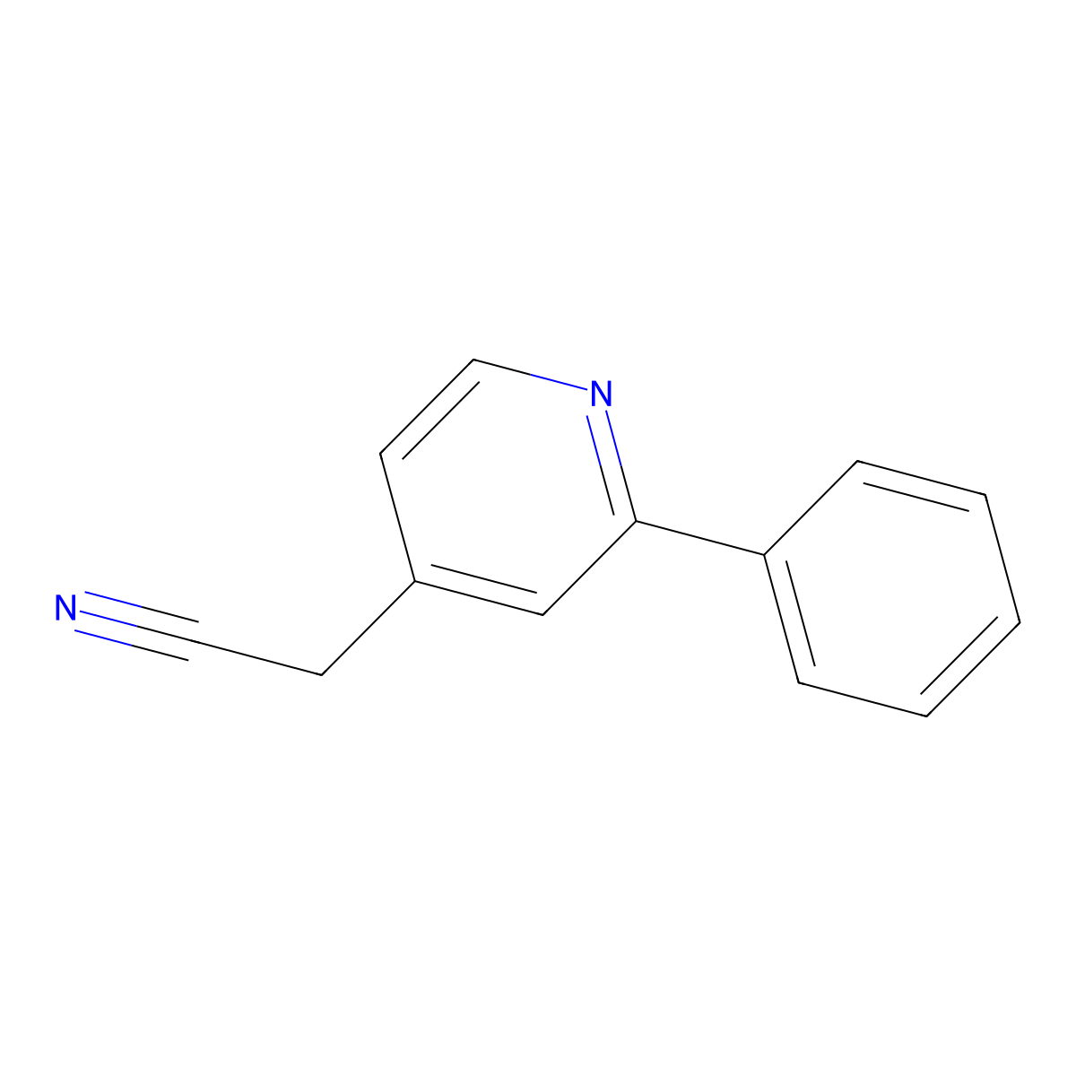 2-Phenyl-4-pyridineacetonitrile molecular structure, CAS 1227606-48-5