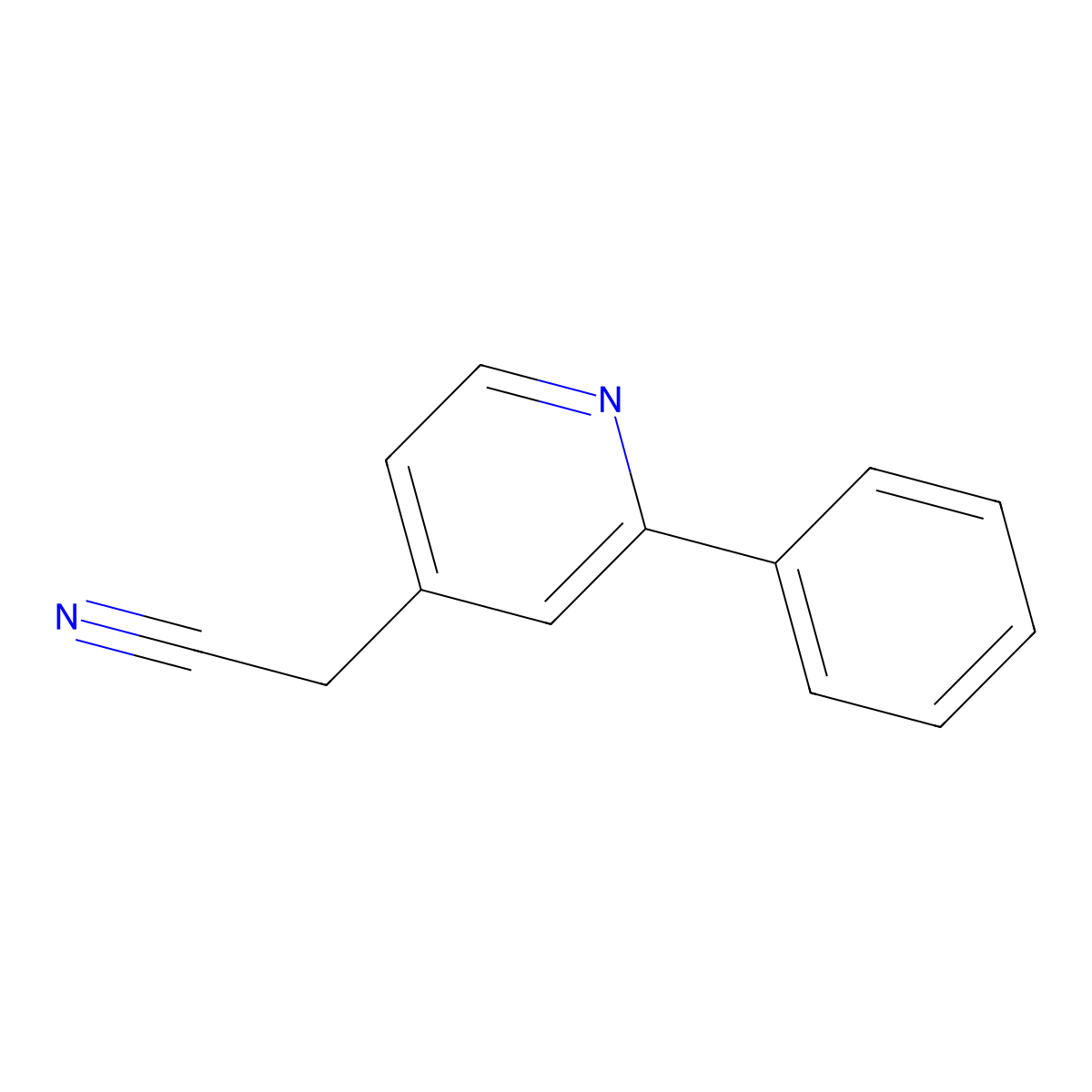 2-Phenyl-4-pyridineacetonitrile molecular structure, CAS 1227606-48-5
