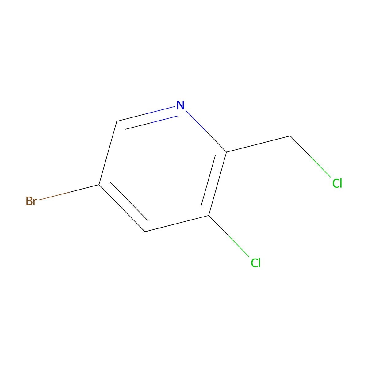 5-Bromo-3-chloro-2-(chloromethyl)pyridine molecular structure, CAS 1227606-50-9
