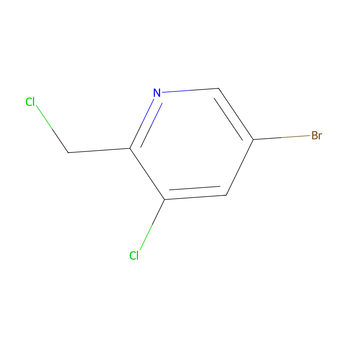 5-Bromo-3-chloro-2-(chloromethyl)pyridine molecular structure, CAS 1227606-50-9