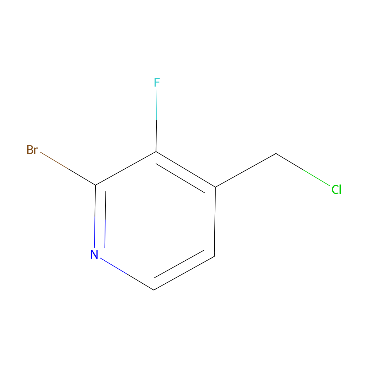 2-Bromo-4-(chloromethyl)-3-fluoropyridine molecular structure, CAS 1227606-56-5