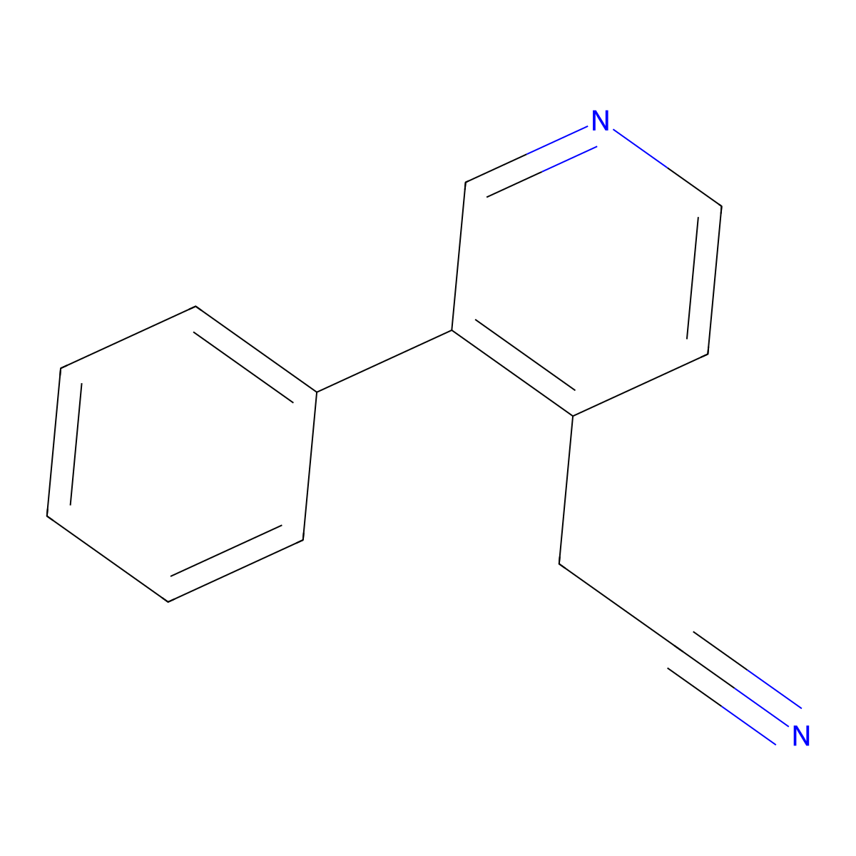 3-Phenyl-4-pyridineacetonitrile molecular structure, CAS 1227606-58-7