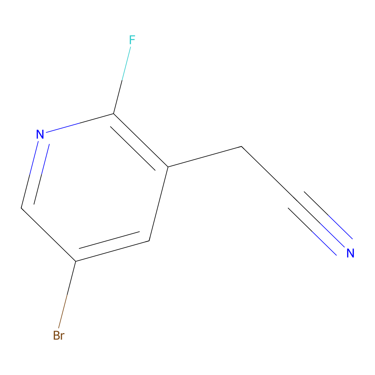2-(5-Bromo-2-fluoropyridin-3-yl)acetonitrile molecular structure, CAS 1227606-59-8