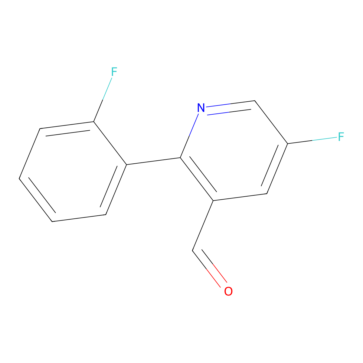 5-Fluoro-2-(2-fluorophenyl)-3-pyridinecarboxaldehyde molecular structure, CAS 1227606-60-1