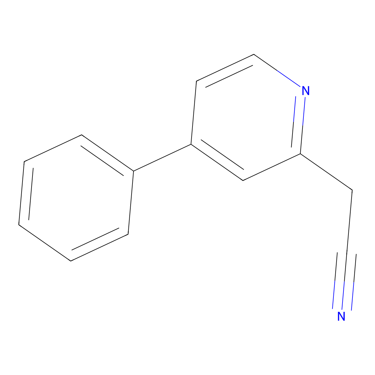 2-(4-Phenylpyridin-2-yl)acetonitrile molecular structure, CAS 1227606-66-7