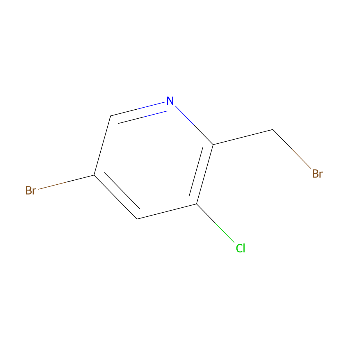 5-Bromo-2-(bromomethyl)-3-chloropyridine molecular structure, CAS 1227606-75-8