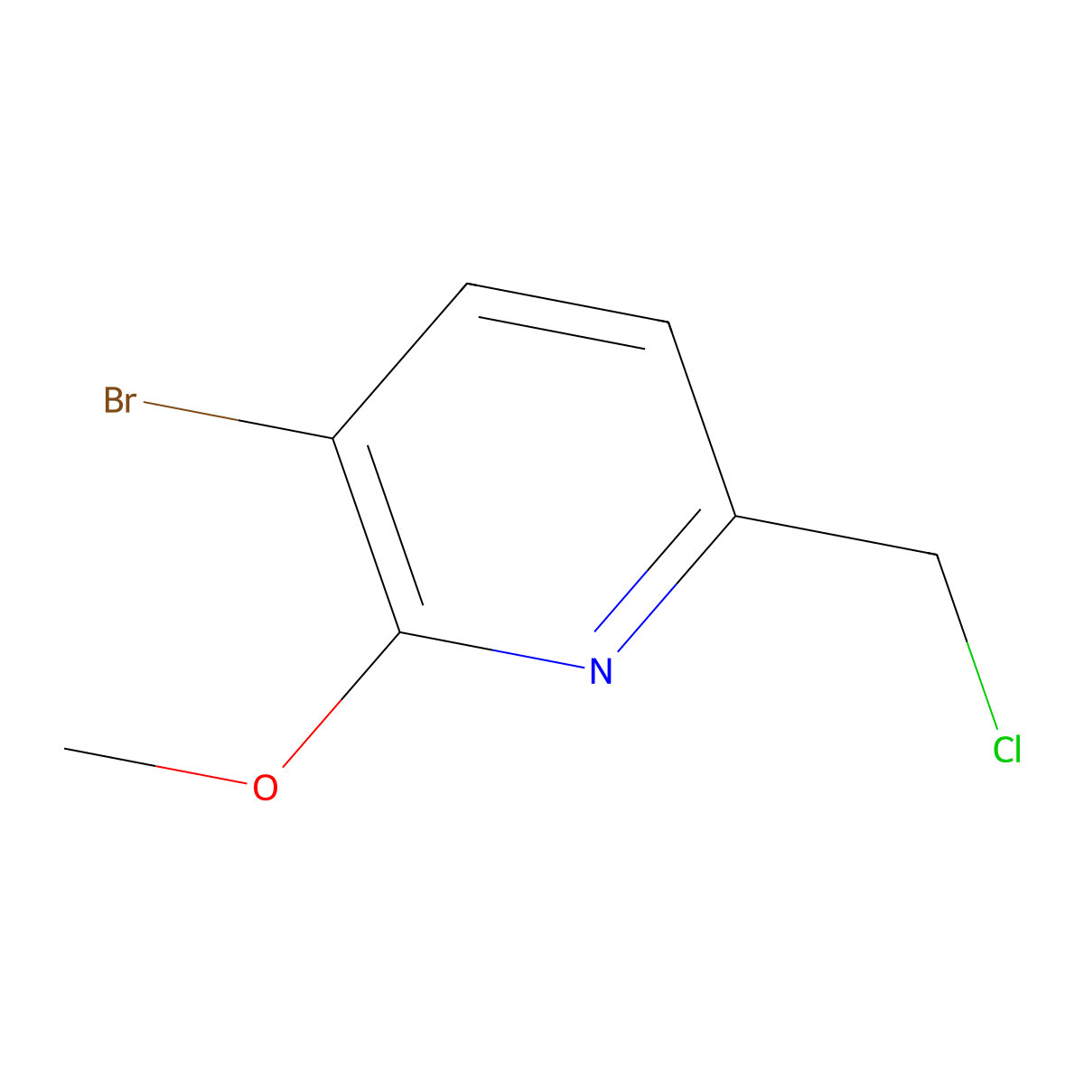 3-Bromo-6-(chloromethyl)-2-methoxypyridine molecular structure, CAS 1227606-83-8