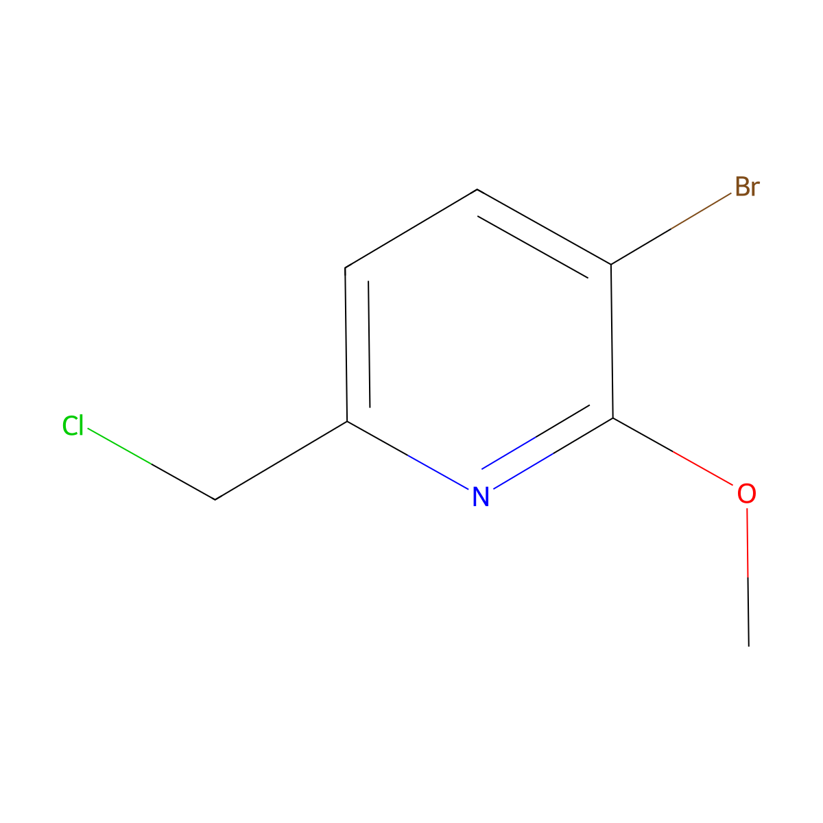 3-Bromo-6-(chloromethyl)-2-methoxypyridine molecular structure, CAS 1227606-83-8