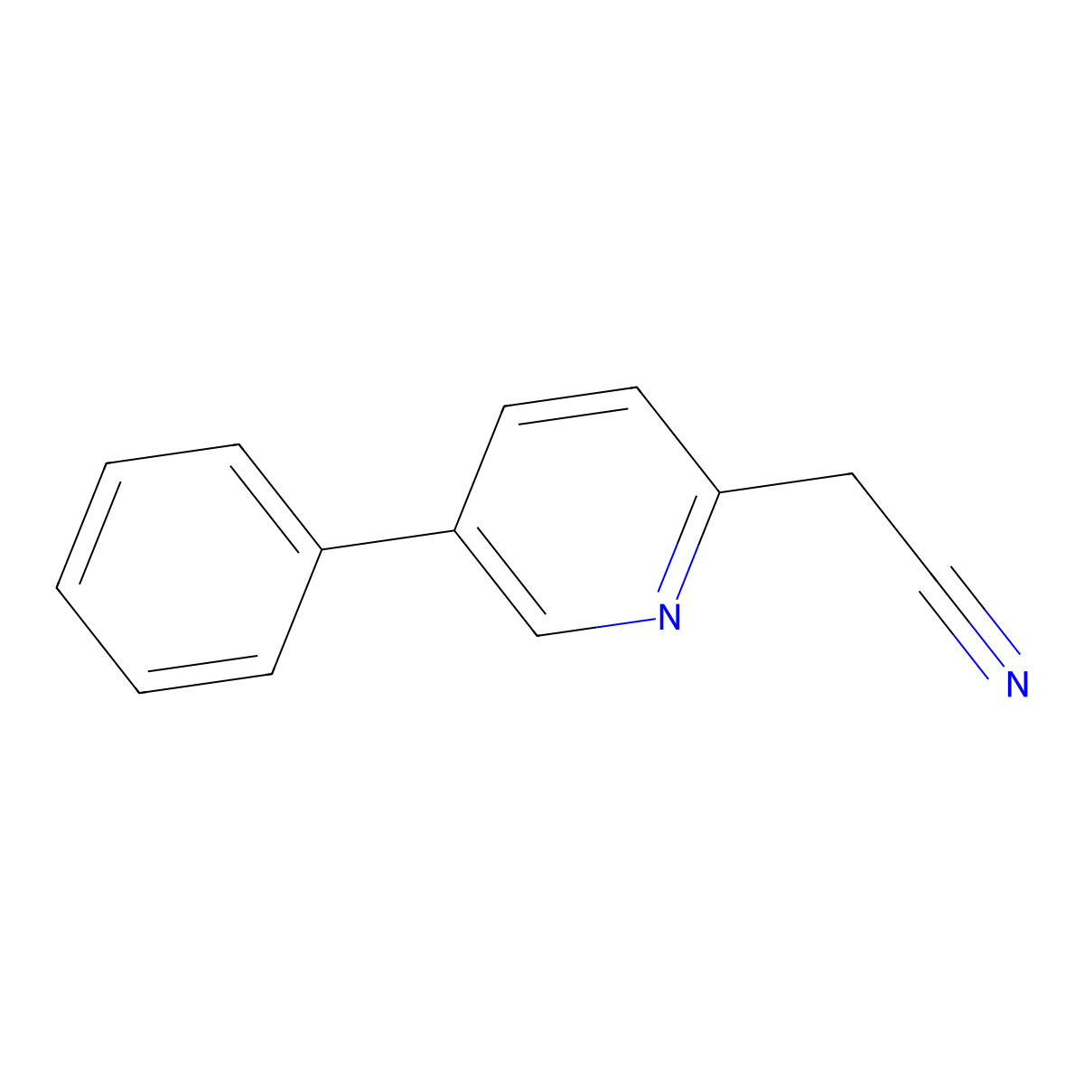 2-(5-Phenylpyridin-2-yl)acetonitrile molecular structure, CAS 1227606-86-1
