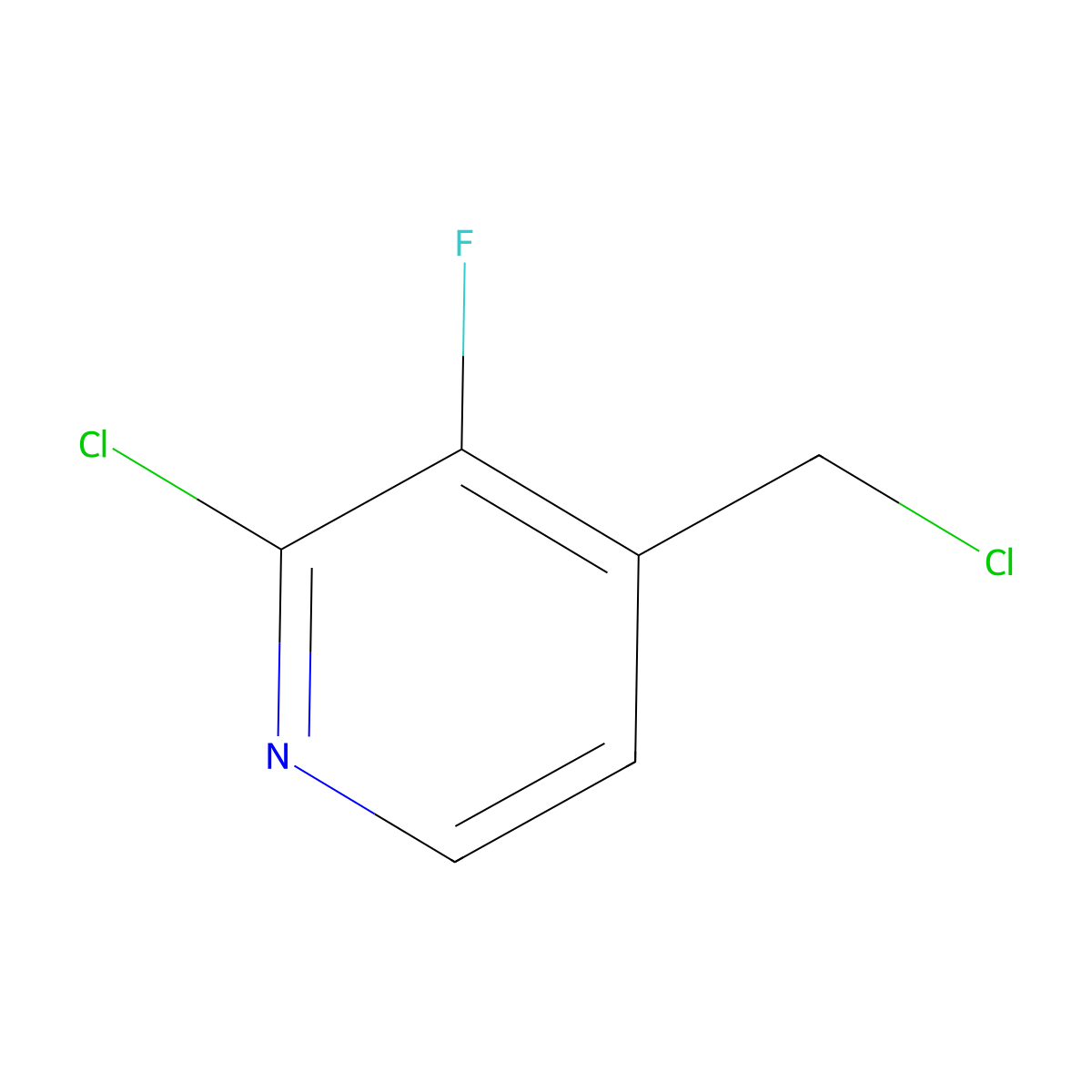 2-Chloro-4-(chloromethyl)-3-fluoropyridine molecular structure, CAS 1227606-88-3