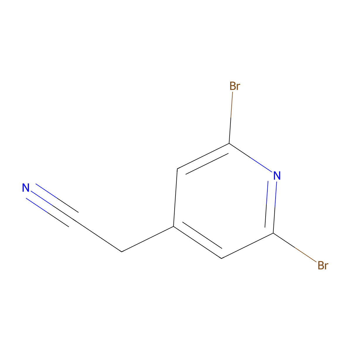 2-(2,6-Dibromopyridin-4-yl)acetonitrile molecular structure, CAS 1227606-90-7