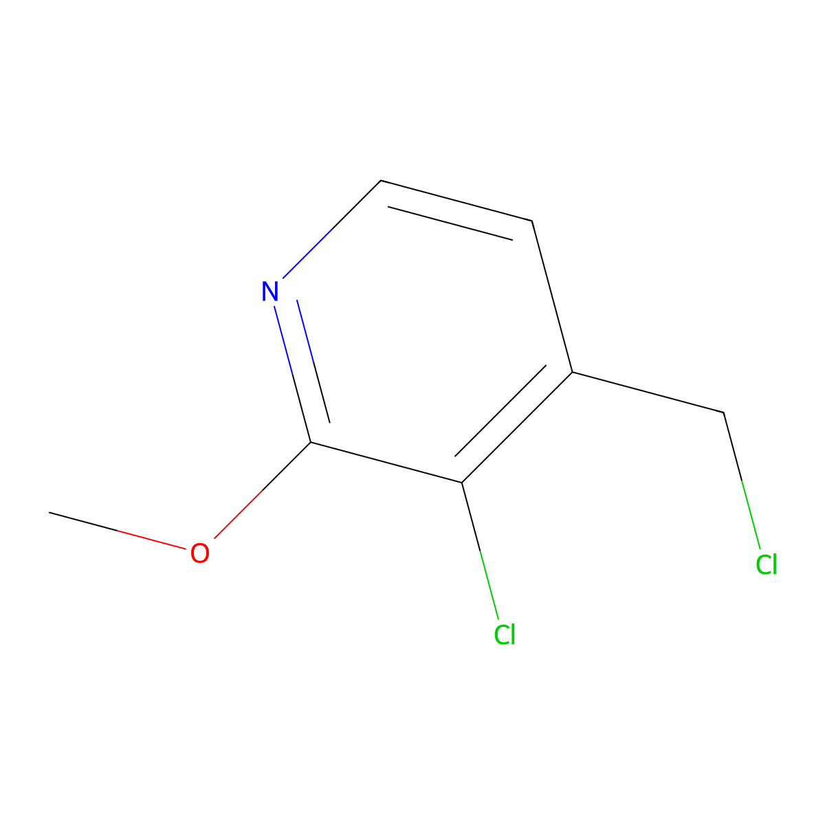3-Chloro-4-(chloromethyl)-2-methoxypyridine molecular structure, CAS 1227607-05-7