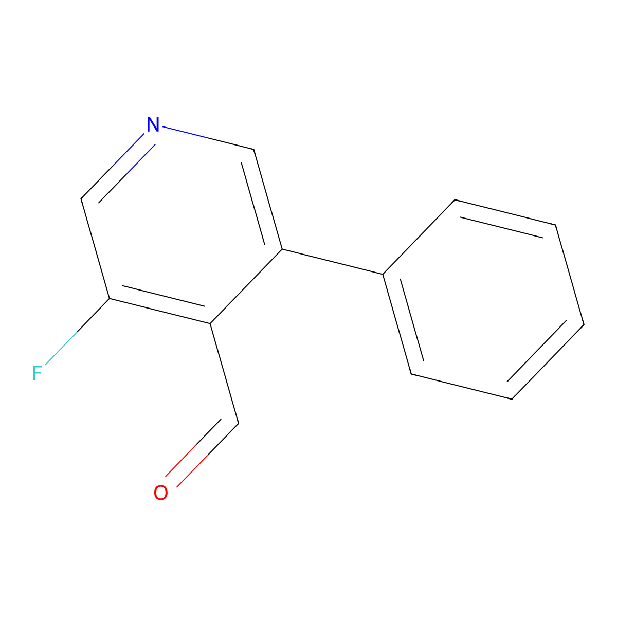 3-Fluoro-5-phenylpyridine-4-carbaldehyde molecular structure, CAS 1227607-38-6