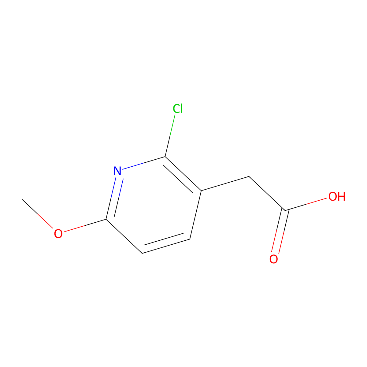 2-(2-Chloro-6-methoxypyridin-3-yl)acetic acid molecular structure, CAS 1227607-82-0