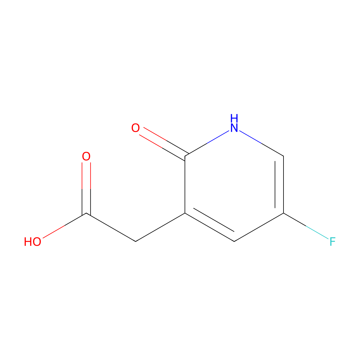 2-(5-Fluoro-2-hydroxypyridin-3-yl)acetic acid molecular structure, CAS 1227607-87-5