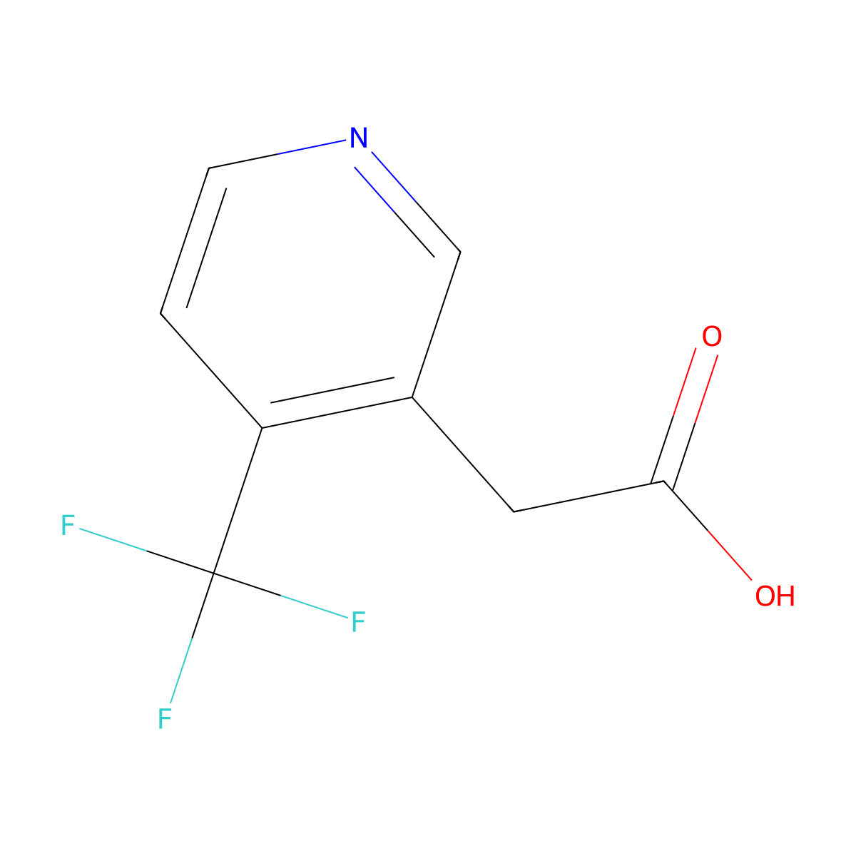 2-[4-(Trifluoromethyl)pyridin-3-yl]acetic acid molecular structure, CAS 1227607-93-3