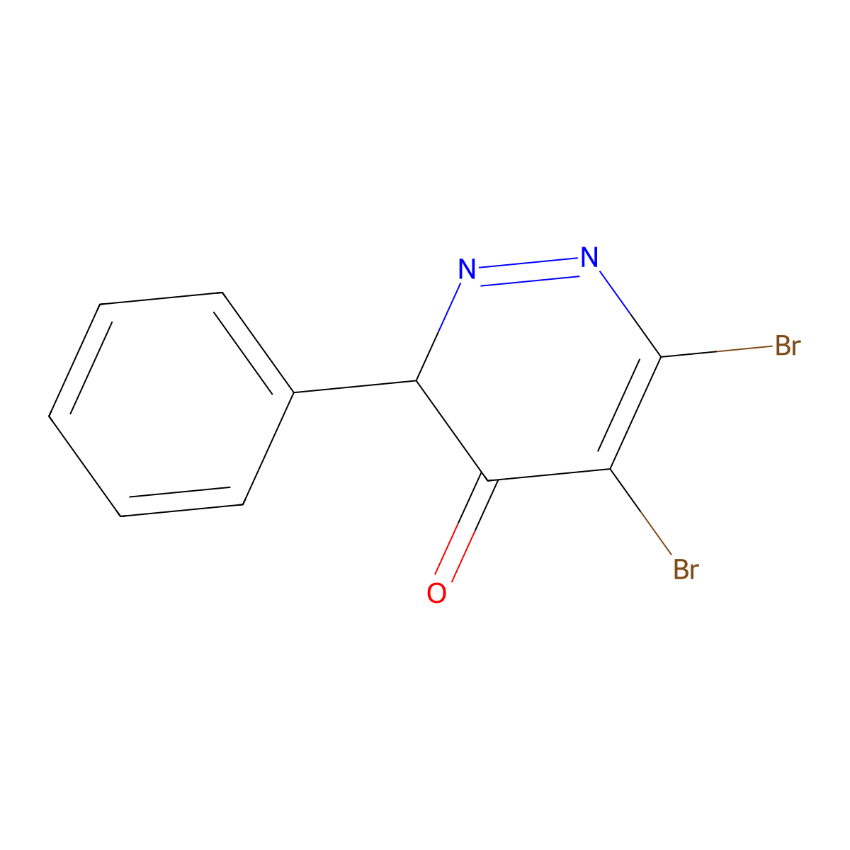 5,6-dibromo-3-phenylpyridazin-4(3H)-one molecular structure, CAS 1227607-98-8
