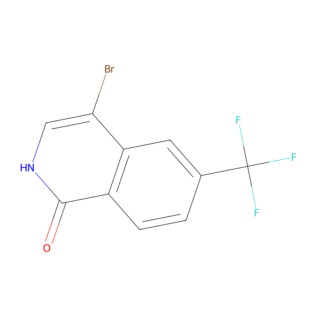 4-bromo-6-(trifluoromethyl)isoquinolin-1(2H)-one molecular structure, CAS 1227608-00-5