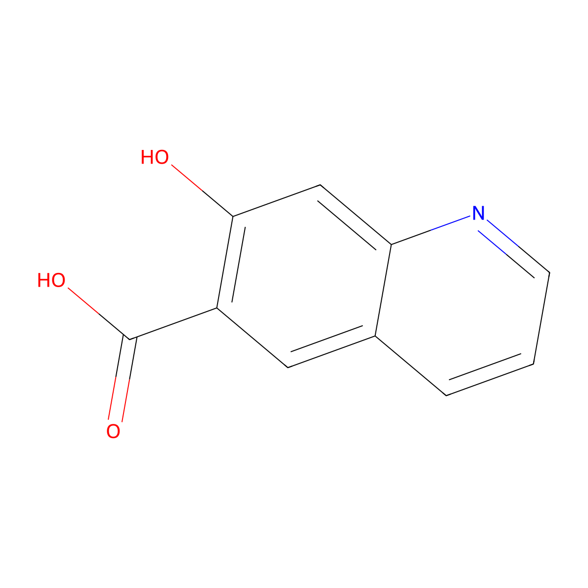 7-Hydroxyquinoline-6-carboxylic acid molecular structure, CAS 1227608-04-9