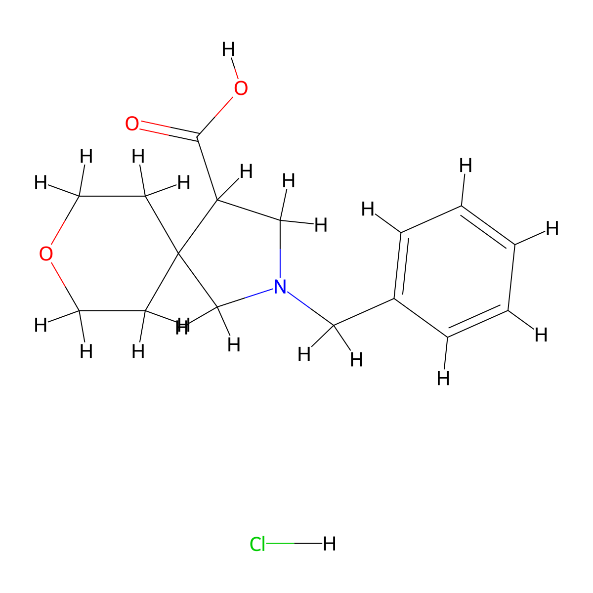 2-Benzyl-8-oxa-2-azaspiro[4.5]decane-4-carboxylic acid hydrochloride molecular structure, CAS 1227608-06-1