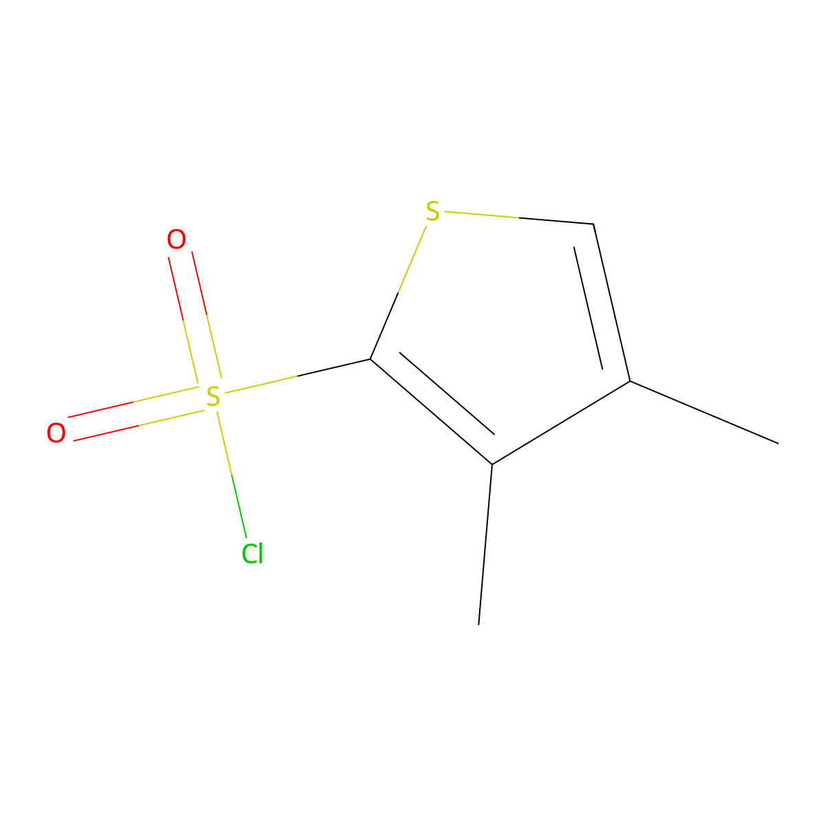 3,4-Dimethylthiophene-2-sulfonyl chloride molecular structure, CAS 1227608-07-2
