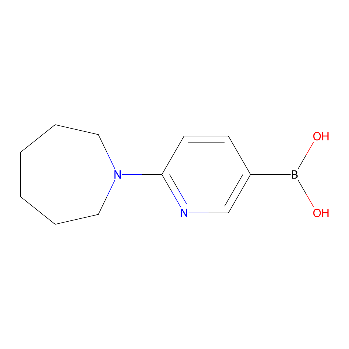 (6-(Azepan-1-yl)pyridin-3-yl)boronic acid molecular structure, CAS 1227612-21-6
