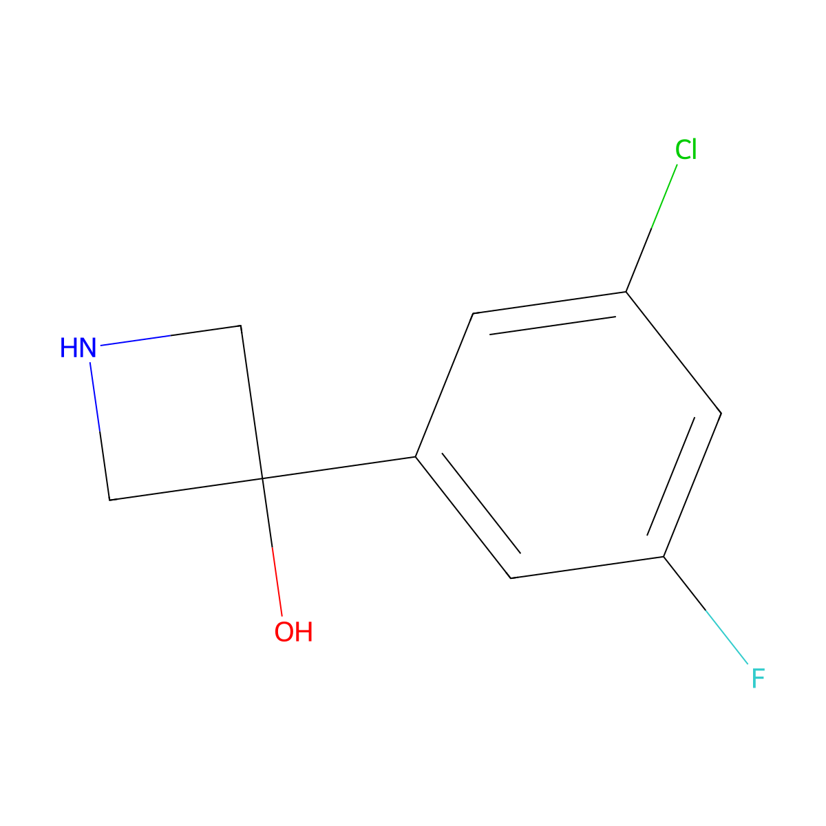 3-(3-Chloro-5-fluorophenyl)azetidin-3-ol molecular structure, CAS 1227617-11-9