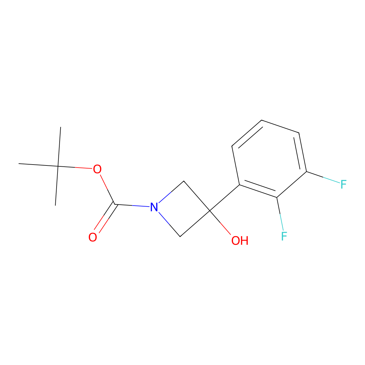 Tert-butyl 3-(2,3-difluorophenyl)-3-hydroxyazetidine-1-carboxylate molecular structure, CAS 1227617-37-9