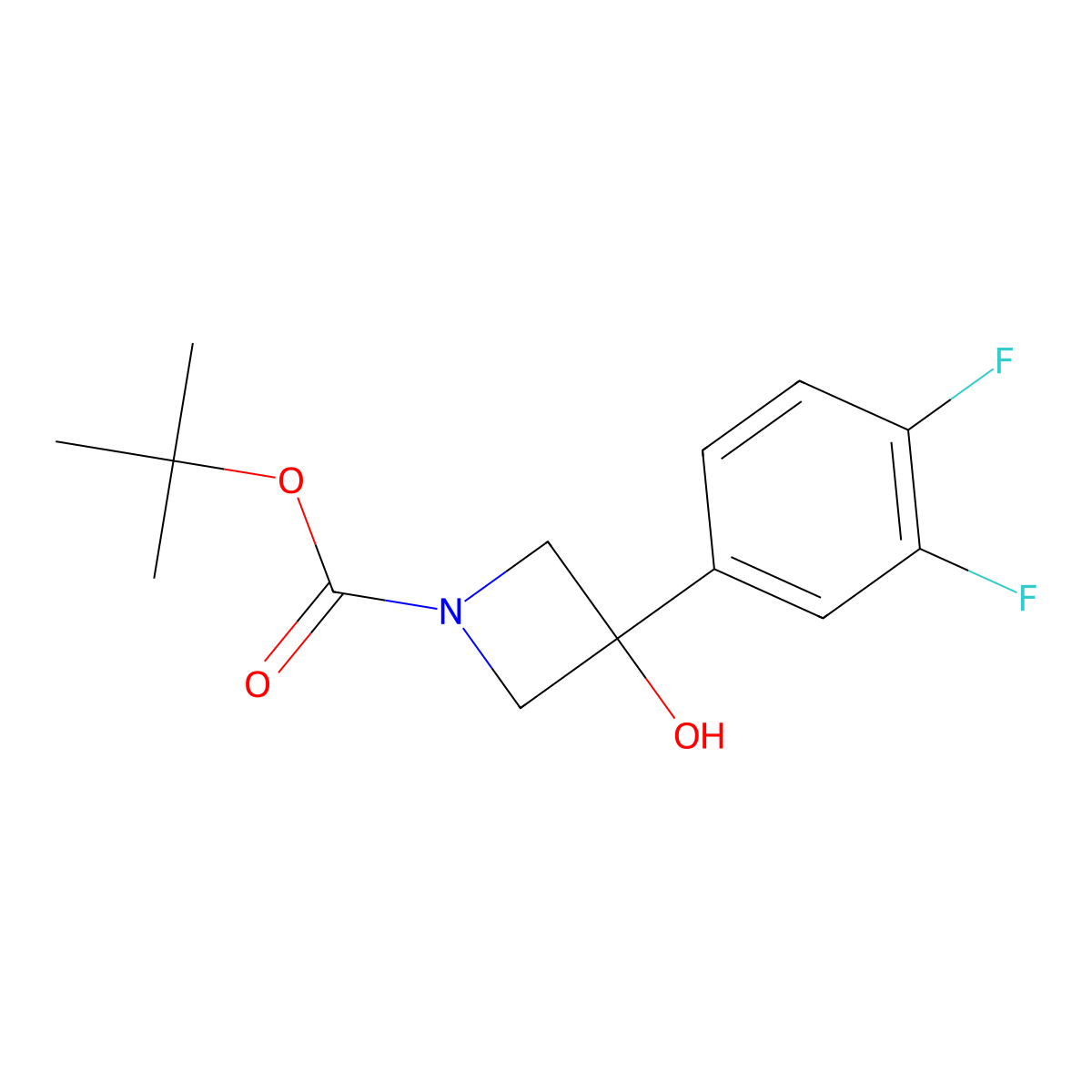 1,1-Dimethylethyl 3-(3,4-difluorophenyl)-3-hydroxy-1-azetidinecarboxylate molecular structure, CAS 1227617-38-0