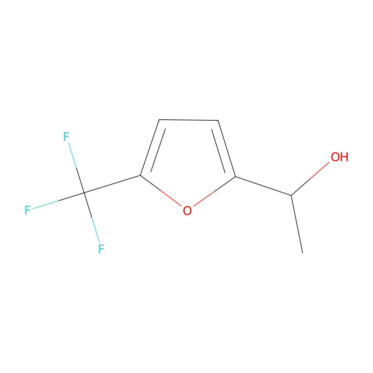 1-(5-(Trifluoromethyl)furan-2-yl)ethanol molecular structure, CAS 1227622-61-8
