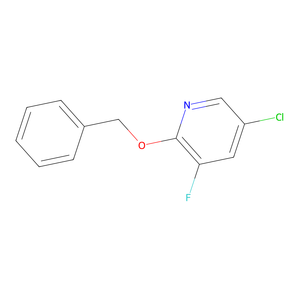 2-(Benzyloxy)-5-chloro-3-fluoropyridine molecular structure, CAS 1227622-70-9