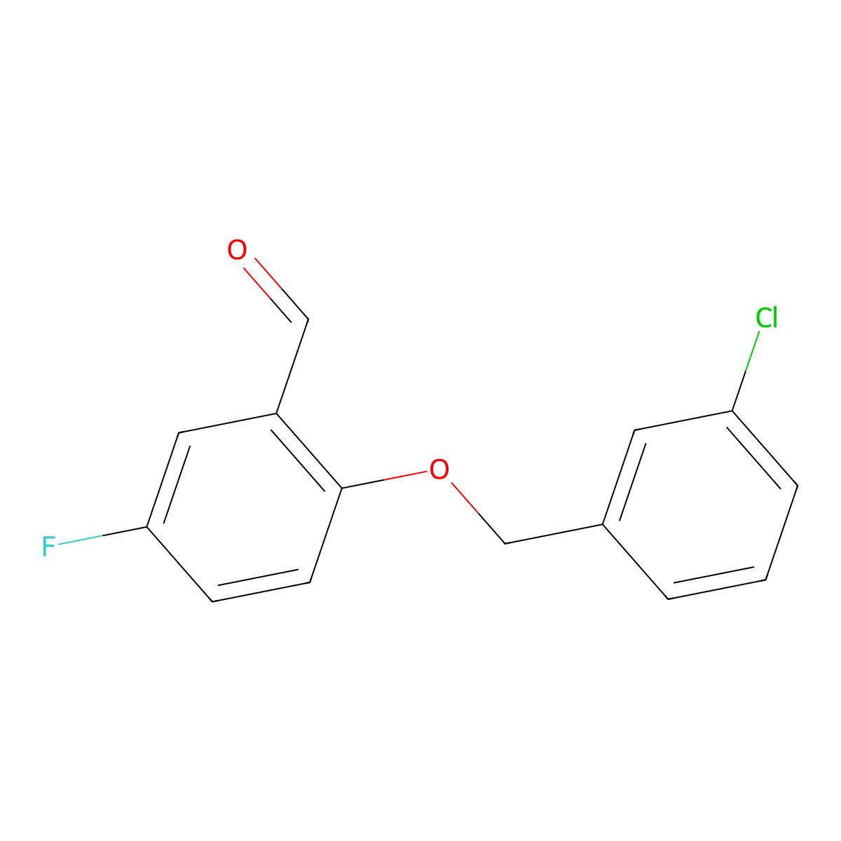 2-(3-Chloro-benzyloxy)-5-fluoro-benzaldehyde molecular structure, CAS 1227622-75-4